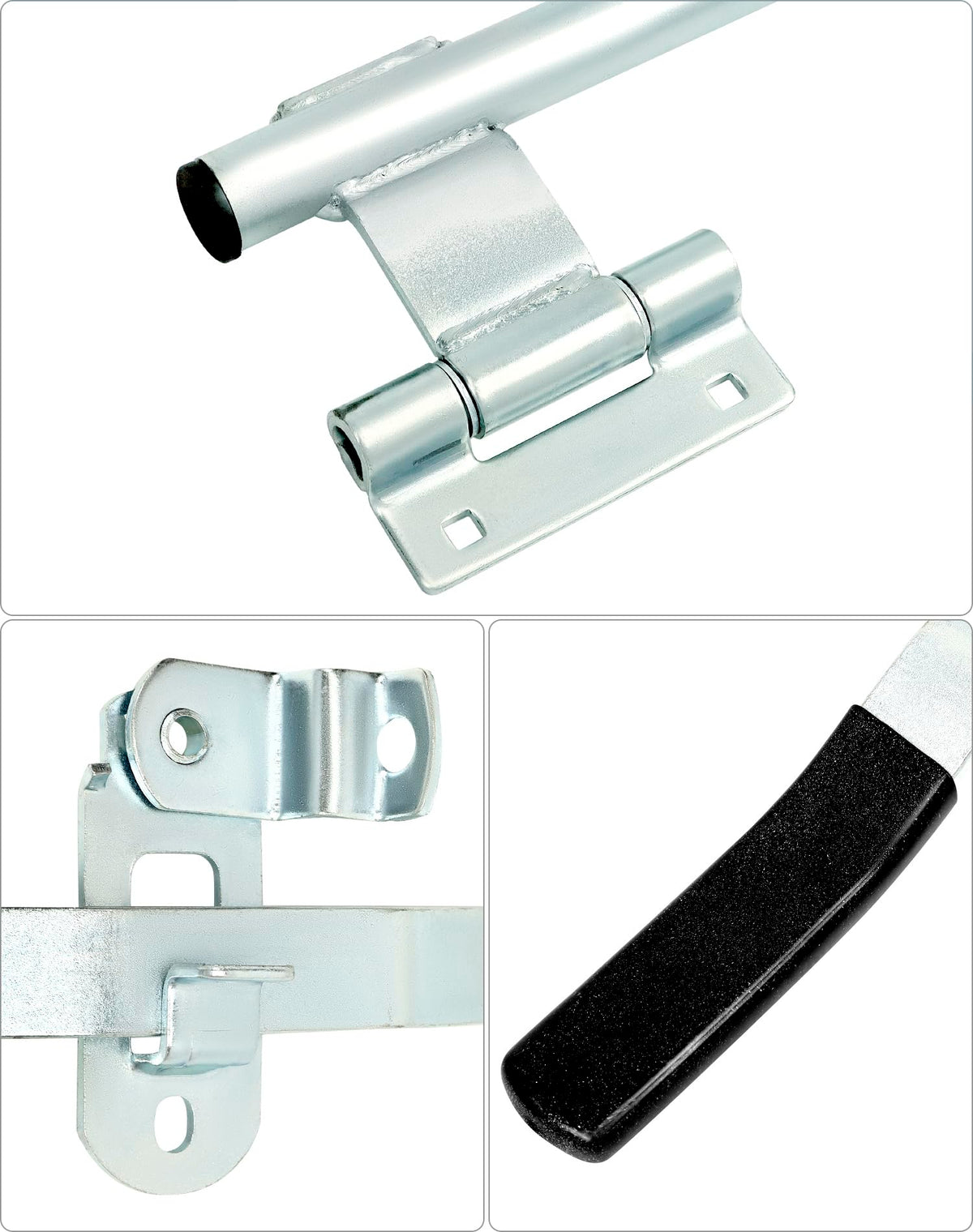 QWORK hinge hole spacing measurement showing 3 1/4 inch alignment benefit