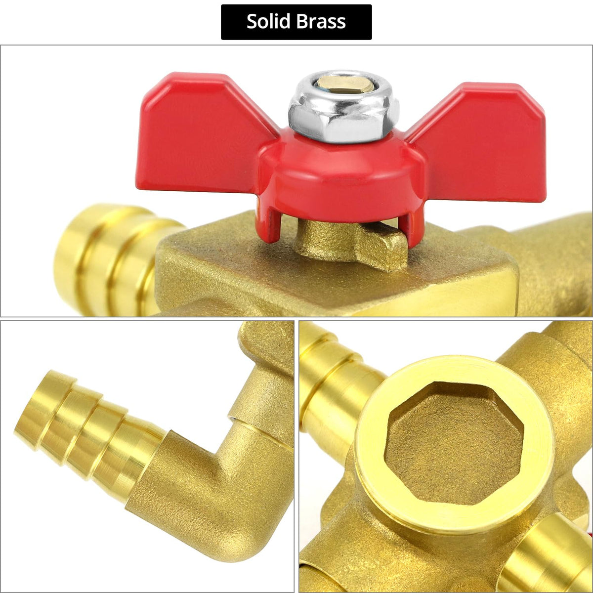 QWORK close-up of 5/8 inch 16mm hose barb showing secure fit and leak prevention