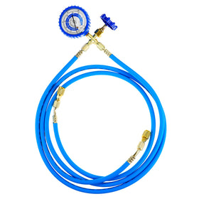 QWORK two 59-inch hoses extended to show length and reach advantage