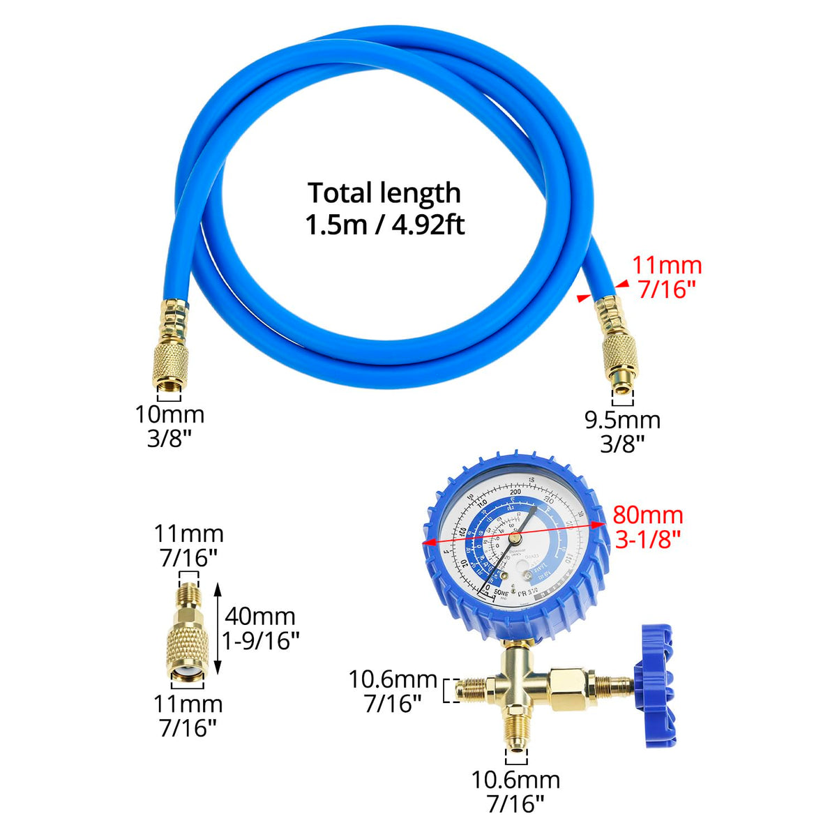 QWORK hoses connected to outdoor AC unit demonstrating practical use