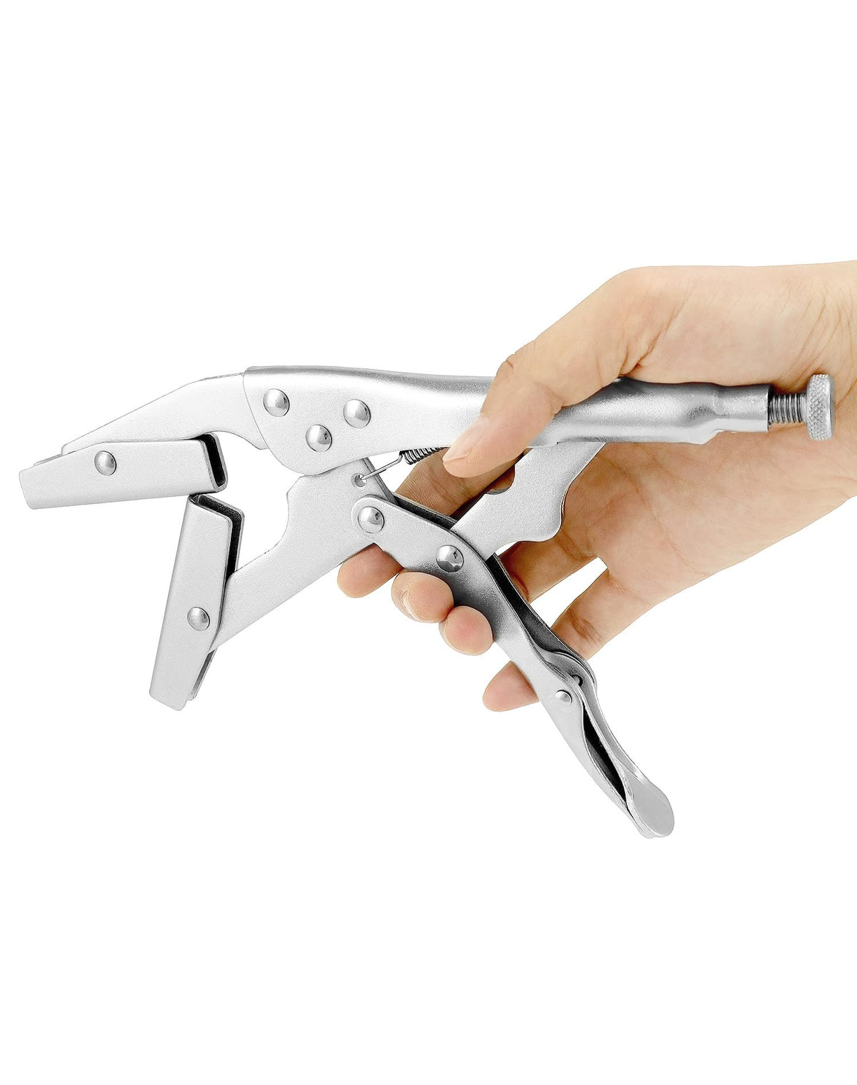 QWORK pliers clamping a radiator hose to prevent fluid loss during repair