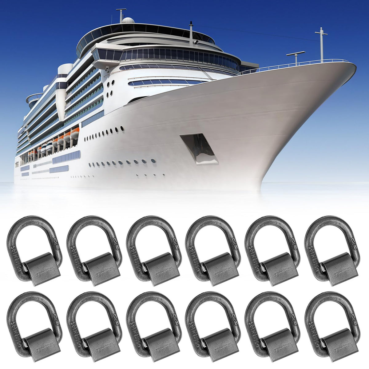 QWORK D-ring securing cargo on flatbed showing stable tie-down performance