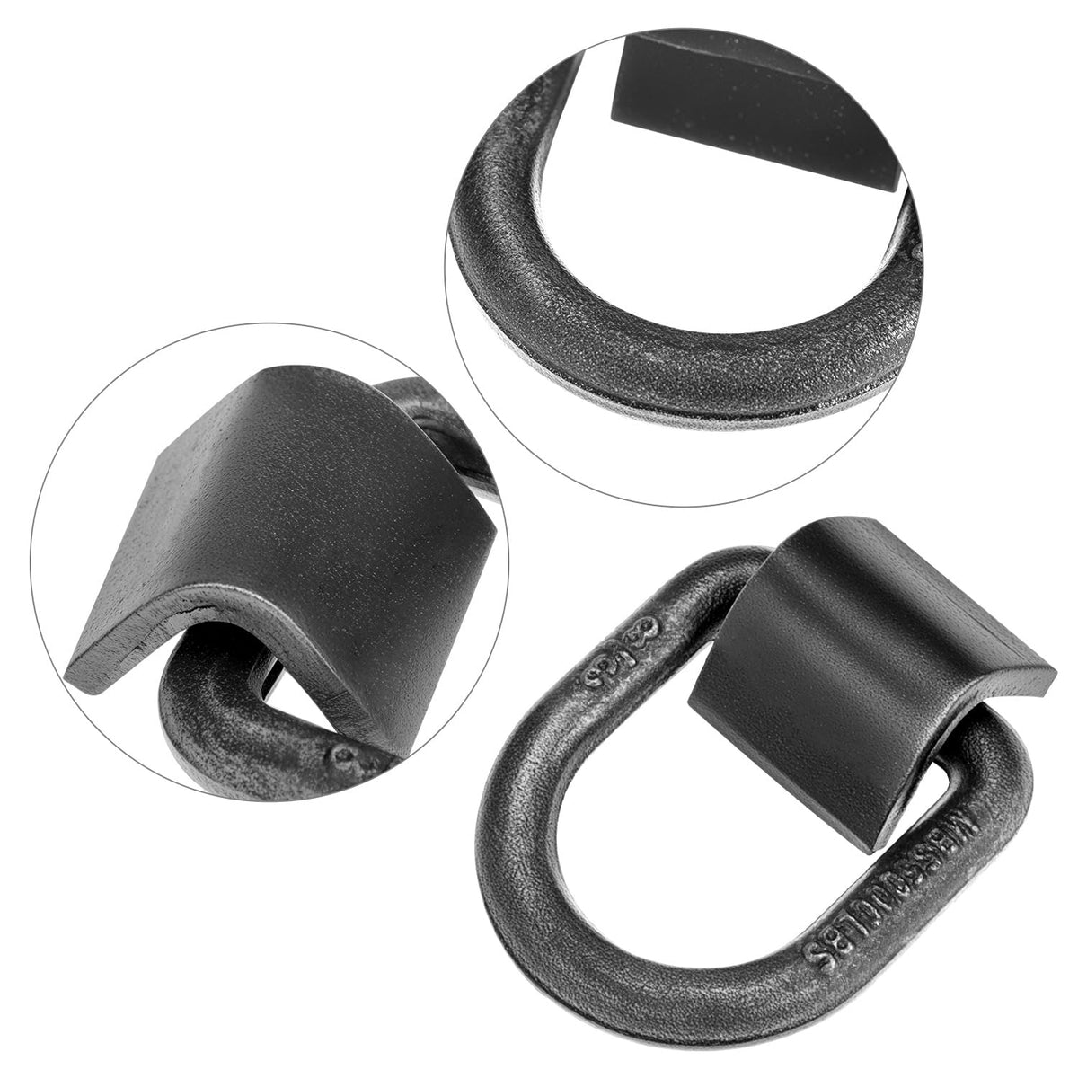 QWORK D-ring installed on trailer side demonstrating secure anchor point in use