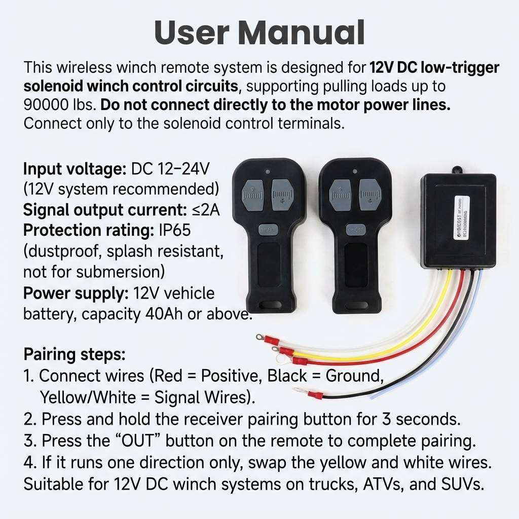 QWORK LED indicator lit on receiver showing clear signal feedback and operational confirmation