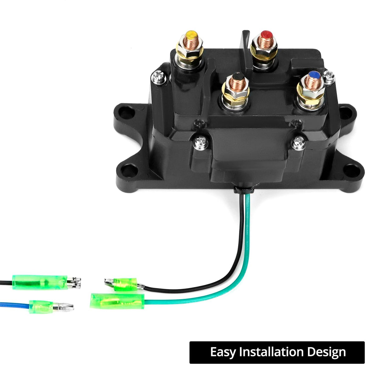 QWORK relay mounted on ATV demonstrating in-use winch compatibility