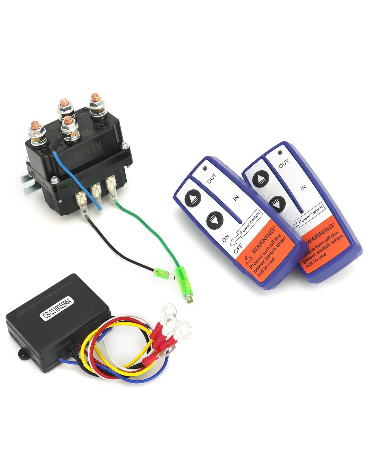 QWORK winch kit in offroad recovery scene showing remote control keeps operator safe benefit