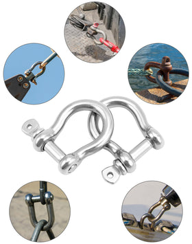 QWORK shackle used on a boat anchor highlighting marine-grade durability