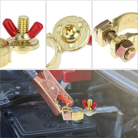 QWORK positive and negative terminals side-by-side showing clear polarity identification benefit