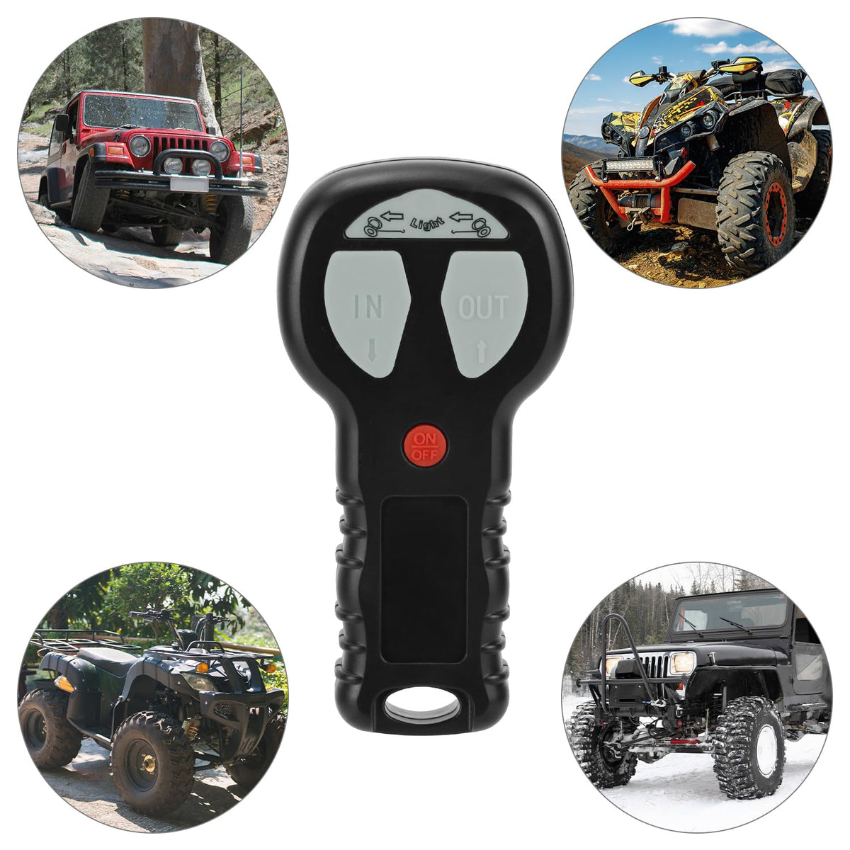 QWORK remote mounted on truck bumper illustrating secure placement and accessibility