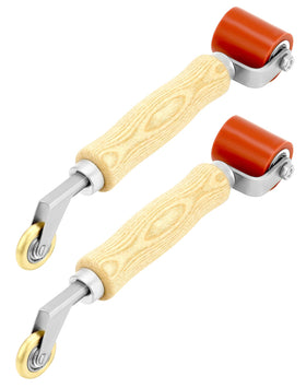 QWORK front view of seam roller set showing both rollers and handle for efficient seams