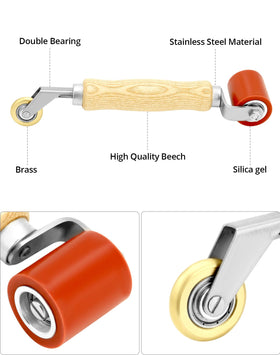QWORK close-up of 40mm silicone roller texture providing even pressure and heat resistance
