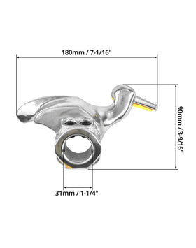 QWORK duck head next to ruler showing 30mm shank for fit verification