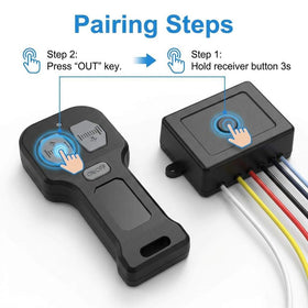 QWORK handheld transmitter front view demonstrating compact control and convenient operation