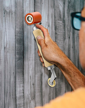 QWORK wood handle ergonomic grip reducing fatigue for full-day roofing work
