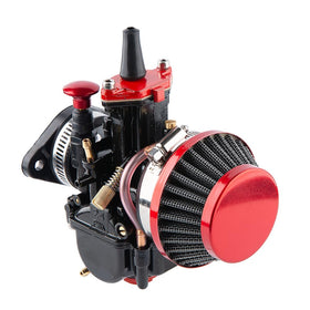 QXBER carburetor next to ruler showing compact size for simple fitment benefit