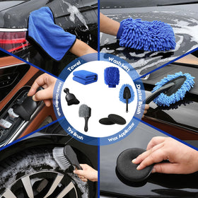 Qydipclin collapsible bucket and wash mitt setup for portable and convenient washing