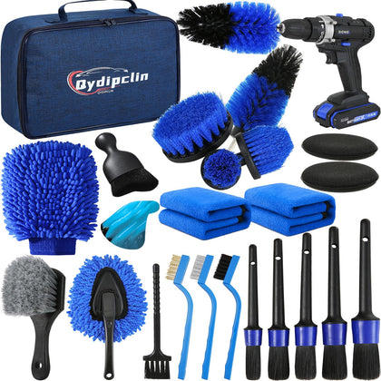 Qydipclin kit front view showing all included brushes and tools for thorough cleaning
