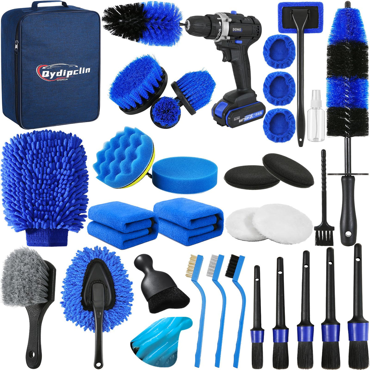 Qydipclin kit open showing all 34 pieces for complete cleaning