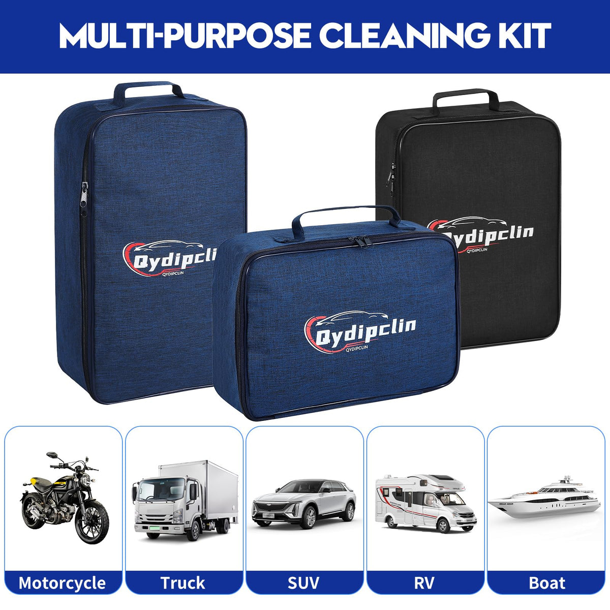 Qydipclin kit in use cleaning a car wheel and interior for professional results