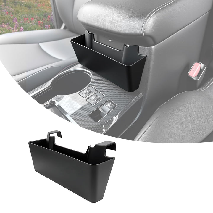 Qyebbk front view center console organizer showing compact fit and clean look