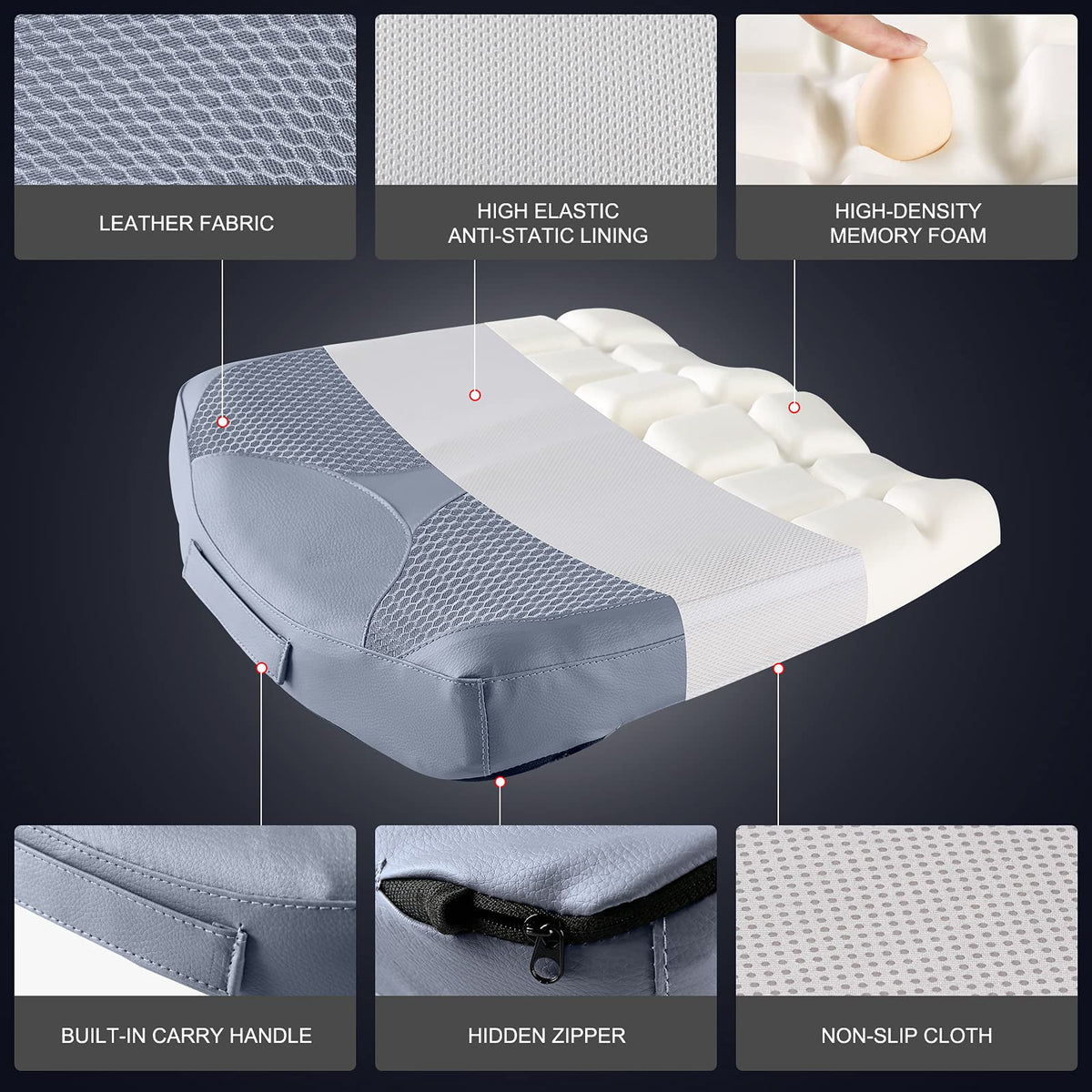 QYILAY non-slip bottom detail keeping cushion stable for safer driving