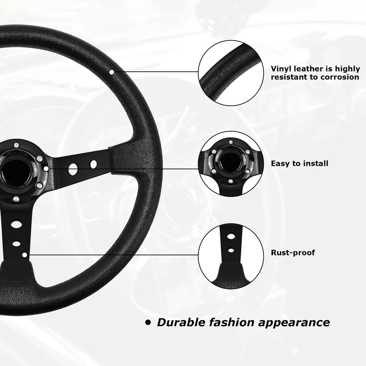 QYMOPAY aluminum hub detail with 6-bolt pattern for secure mounting