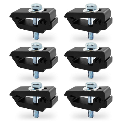 QYMOPAY clamp front view showing gripping stripes and secure hold benefit