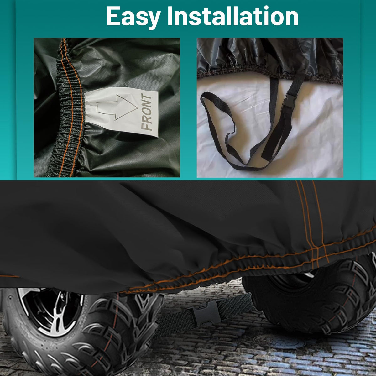 QYMOTO on Polaris Sportsman in outdoor setting showing weather protection