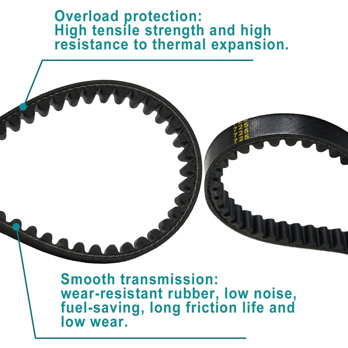 QYMOTO belt seated on pulley demonstrating correct engagement and smooth transfer
