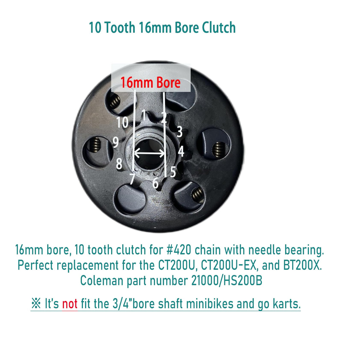 QYMOTO view of 16mm bore and 3/16" keyway detail ensuring correct shaft fit