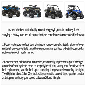 QYMOTO CFMOTO belt installed on UTV demonstrating restored power transfer