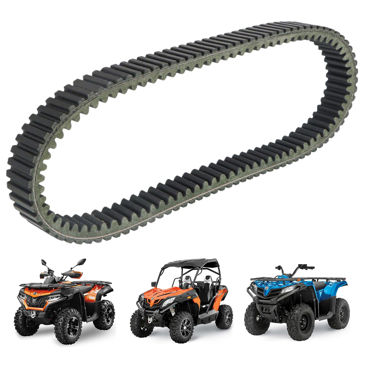 QYMOTO CFMOTO drive belt front view showing correct fit and OEM match