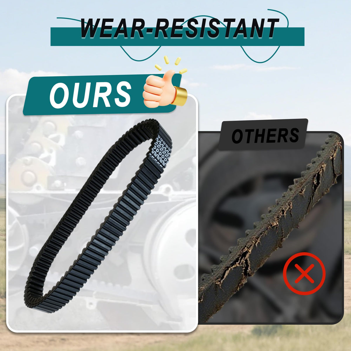 QYMOTO CFMOTO belt next to ruler for scale helping confirm correct size
