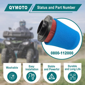 QYMOTO filter next to a ruler showing dimensions for confirming model compatibility