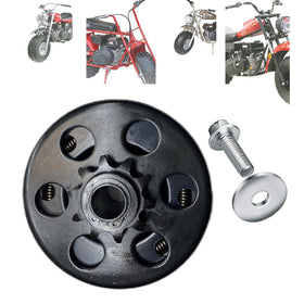 QYMOTO front view clutch showing robust 10-tooth design and reliable fit