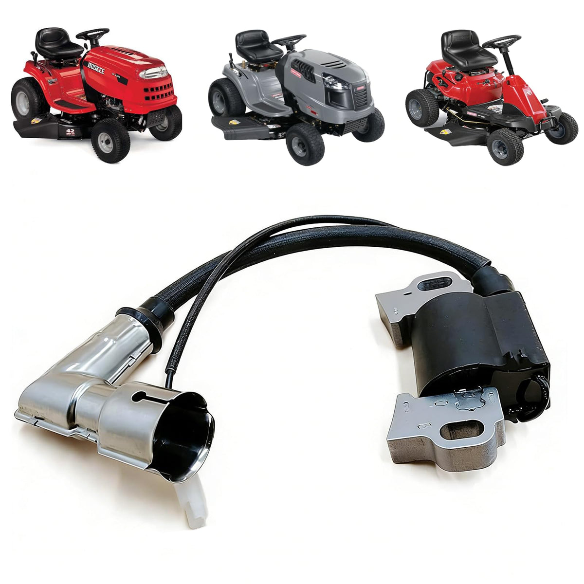 QYMOTO front view ignition coil showing mounting points and fitment benefit