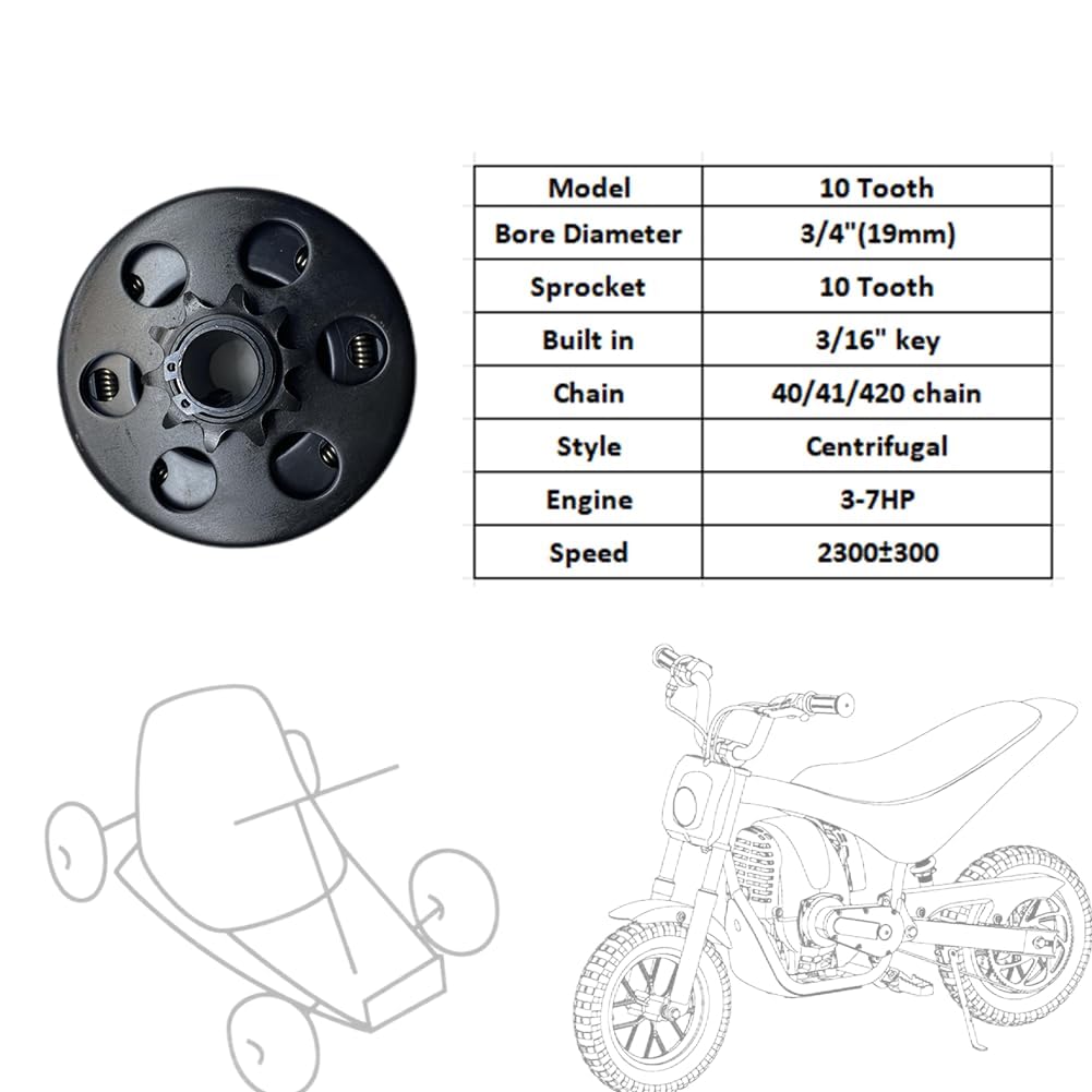 QYMOTO clutch held in hand to show scale and suitability for small-engine projects