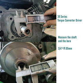 QYMOTO pulley installed on go-kart clutch demonstrating restored drive benefit