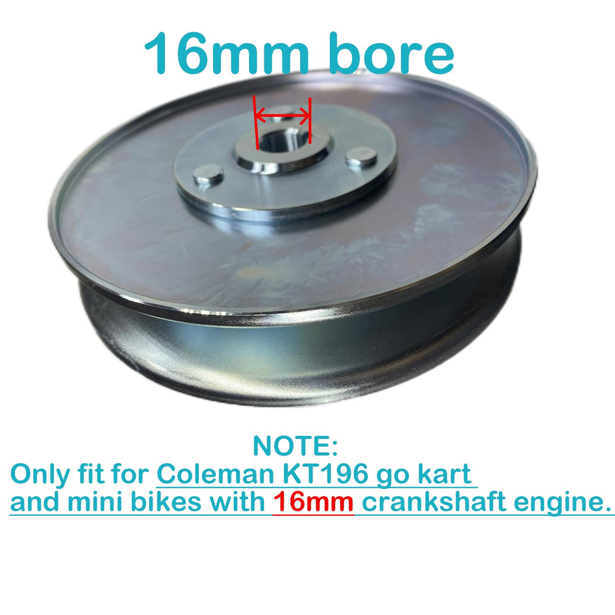 QYMOTO KT196 close-up of 16mm bore showing fit accuracy and secure connection