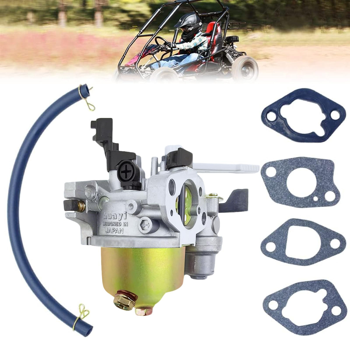 QYMOTO carburetor front view showing clean intake and reliable fit