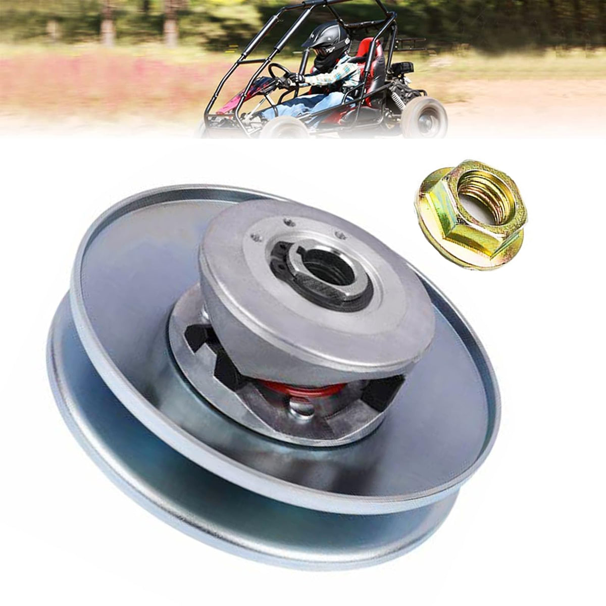 QYMOTO KT196 front view showing pulley face and precise machining benefit clarity