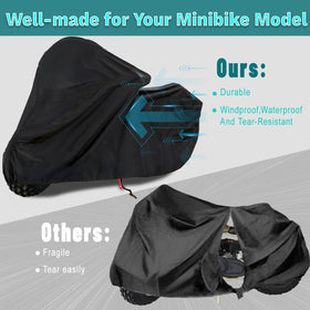 QYMOTO mini bike cover belly strap fastening securing cover tightly