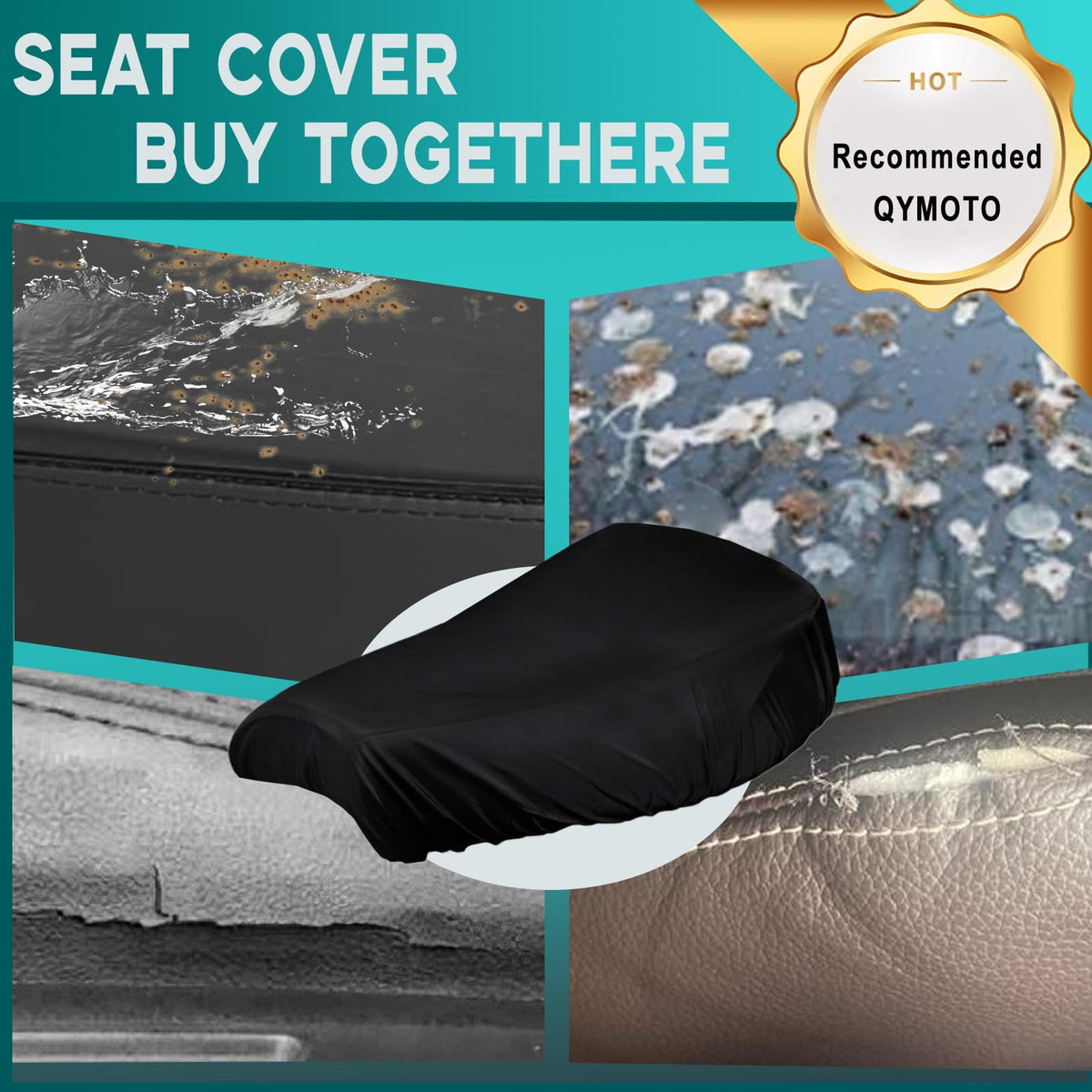 QYMOTO ruler beside 15-inch seat for clear size and scale reference