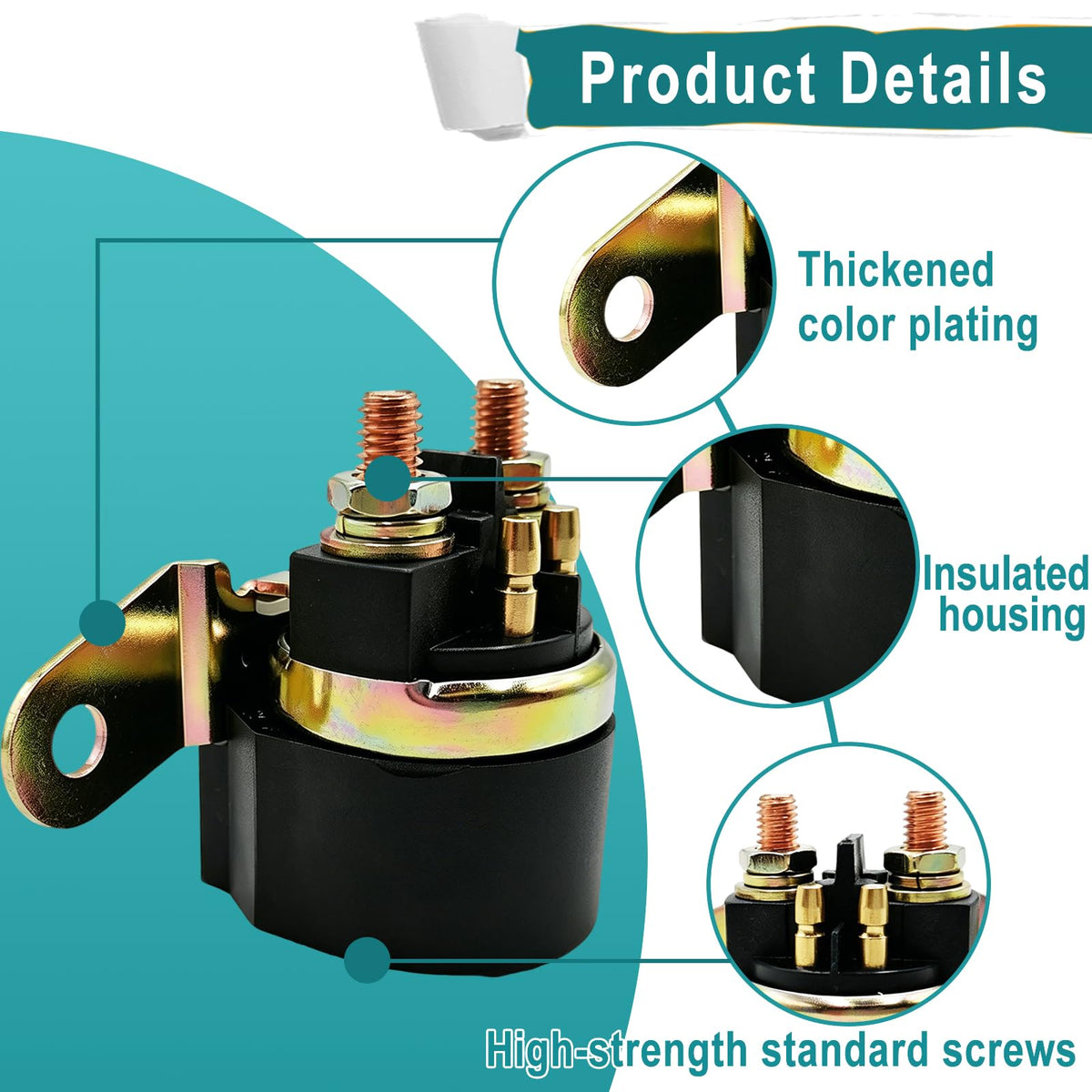 QYMOTO starter relay connector detail highlighting correct vehicle hookup