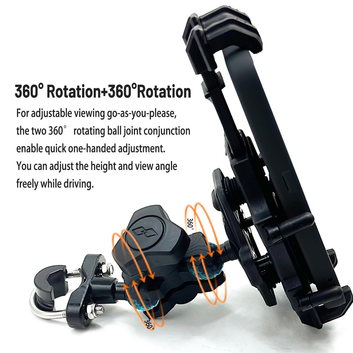 QYMOTO rust-resistant u-bolt attached to handlebar offering secure stability