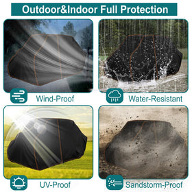 QYMOTO texture of 420D fabric highlighting waterproof and UV-resistant finish