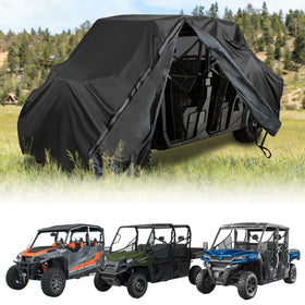 QYMOTO front view of zippered UTV cover showing full fit protecting vehicle