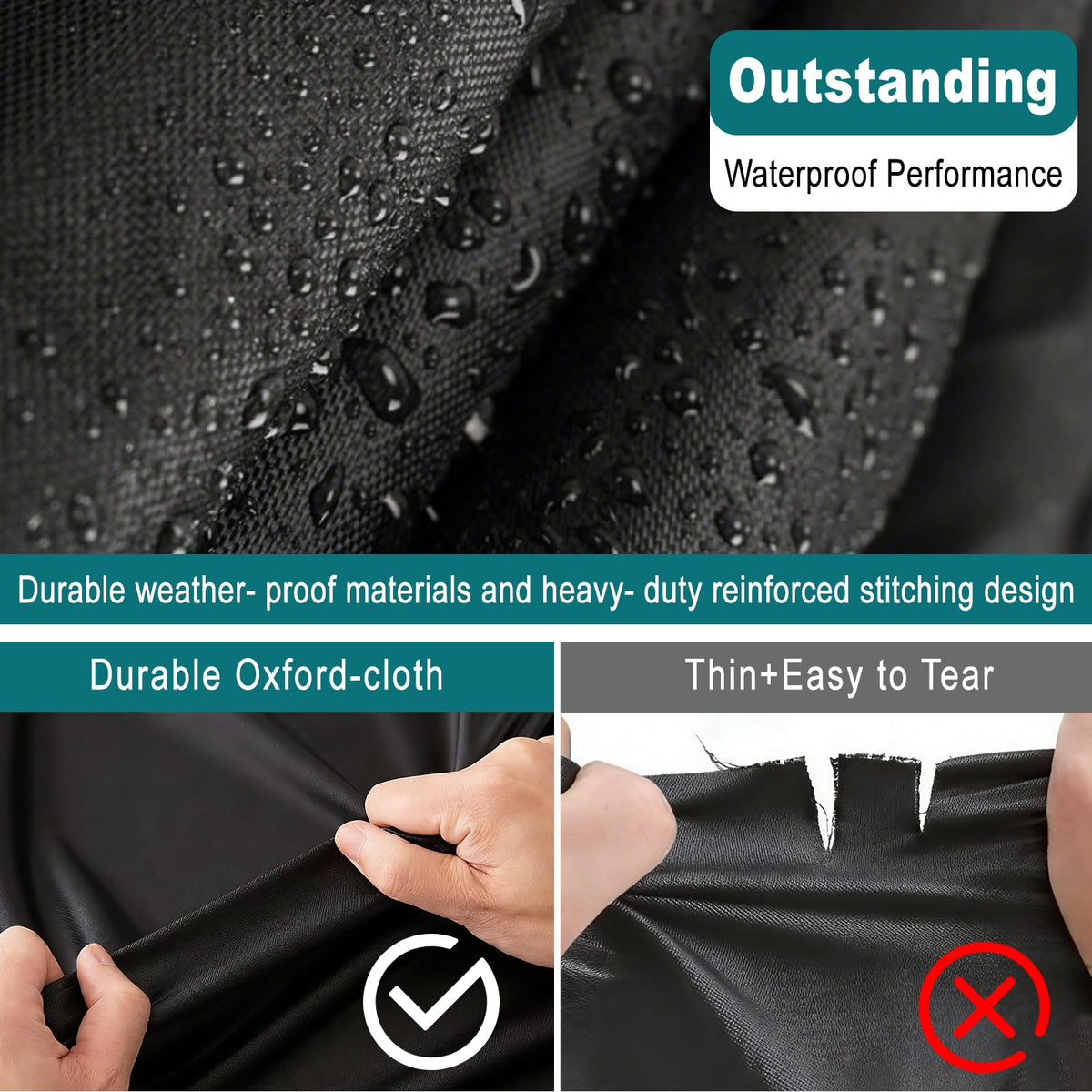 QYMOTO adjustable wind strap detail showing secure hold in strong winds