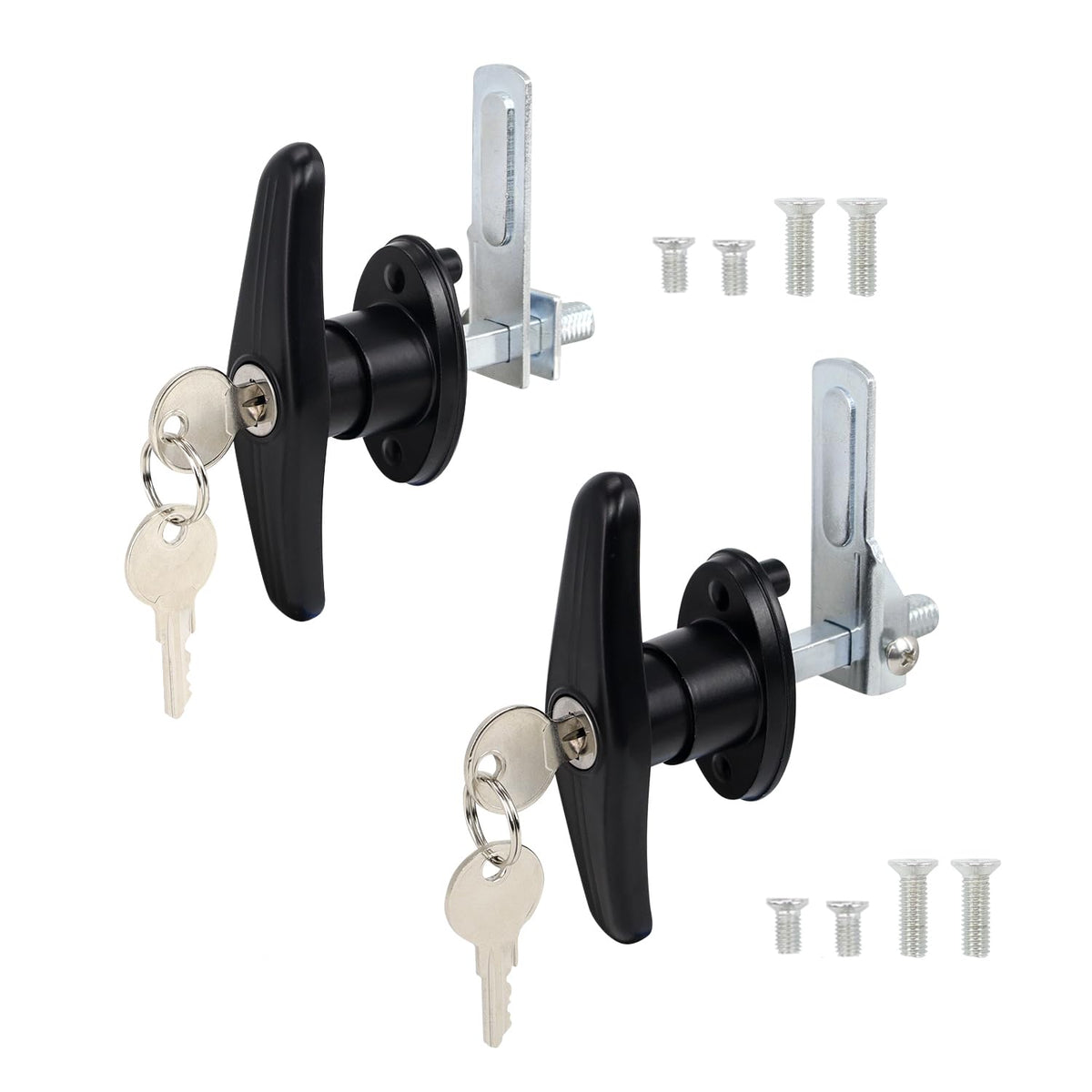 QZATTCAEN front view of the complete T-handle lock kit showing ready-to-install parts and convenience