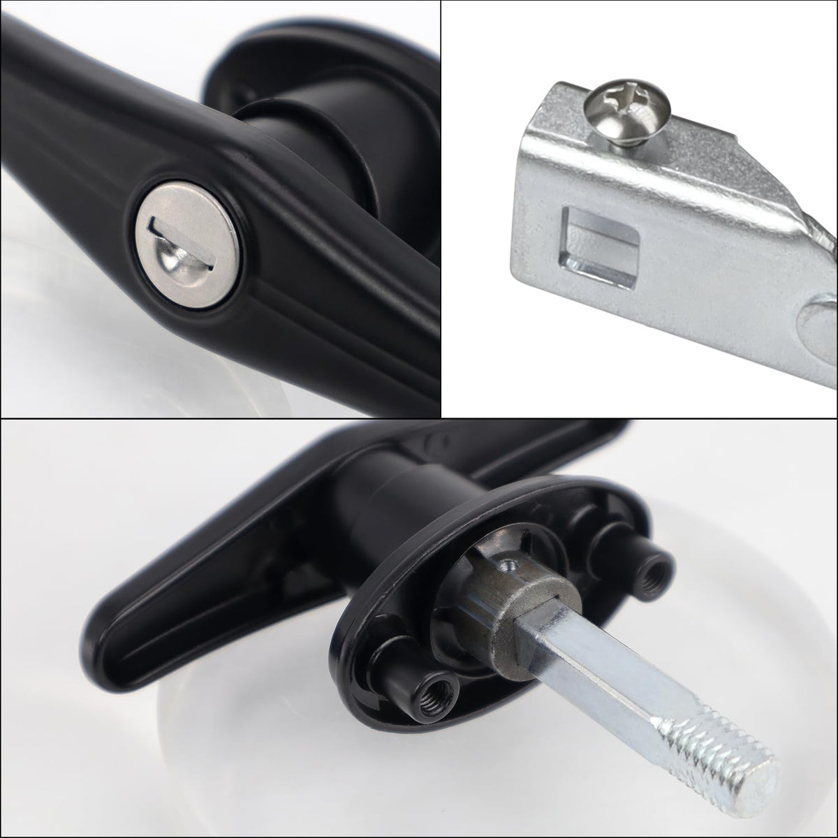 QZATTCAEN T-handle installed on a truck cap demonstrating secure fit and easy access